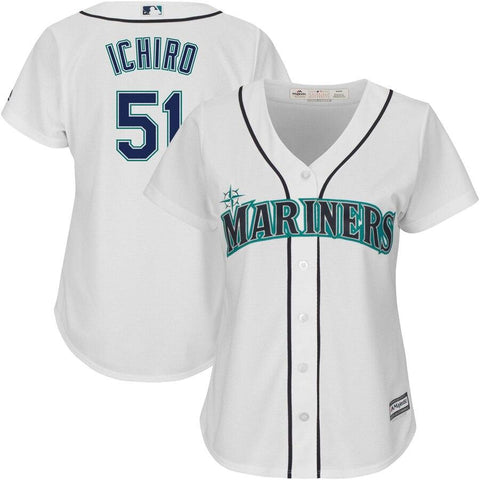 Ichiro Suzuki Seattle Mariners Majestic Women's Team Cool Base Player Jersey – White 2019