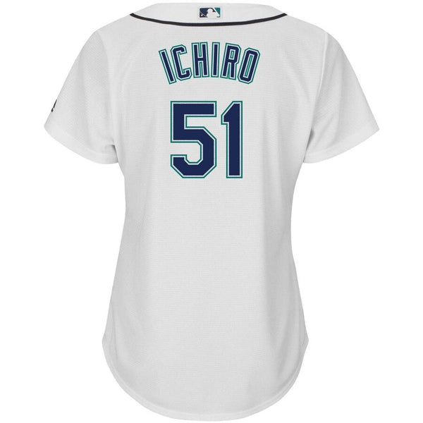 Ichiro Suzuki Seattle Mariners Majestic Women's Team Cool Base Player Jersey – White 2019