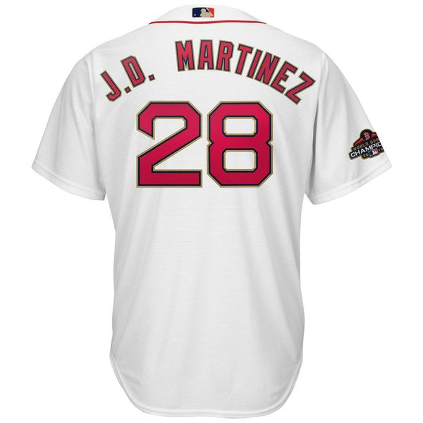 J.D. Martinez Boston Red Sox Majestic 2019 Gold Program Cool Base Player Jersey – White 2019