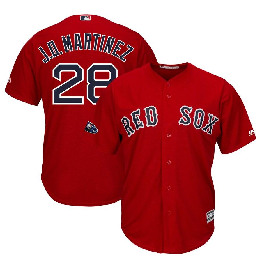 J.D. Martinez Boston Red Sox Majestic Postseason Alternate Cool Base Player Jersey – Scarlet 2019