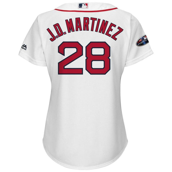 J.D. Martinez Boston Red Sox Majestic Women's Postseason Home Cool Base Player Jersey – White 2019