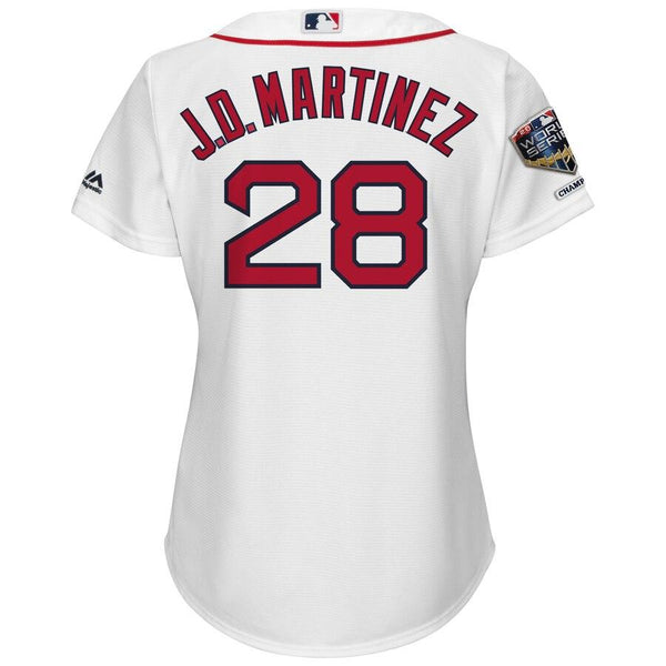 J.D. Martinez Boston Red Sox Majestic Women's World Series Champions Home Cool Base Player Jersey – White 2019