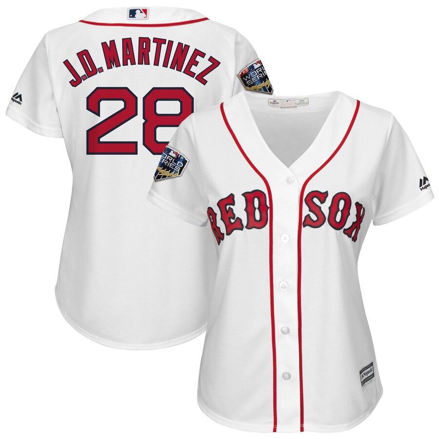 J.D. Martinez Boston Red Sox Majestic Women's World Series Cool Base Player Jersey – White 2019