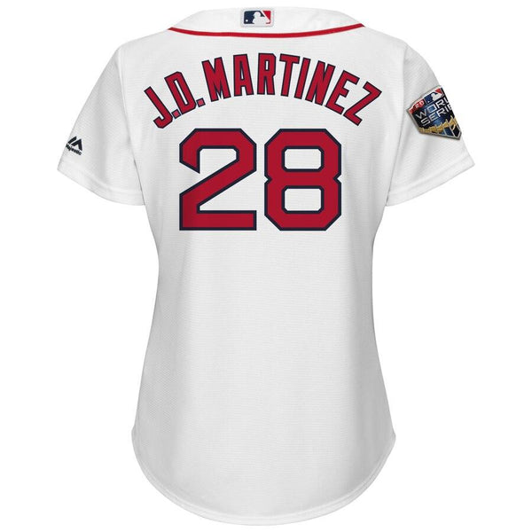 J.D. Martinez Boston Red Sox Majestic Women's World Series Cool Base Player Jersey – White 2019