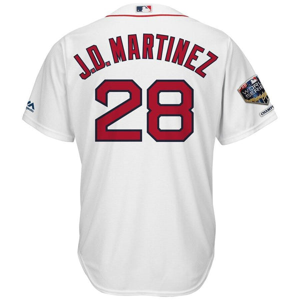 J.D. Martinez Boston Red Sox Majestic World Series Champions Home Cool Base Player Jersey – White 2019