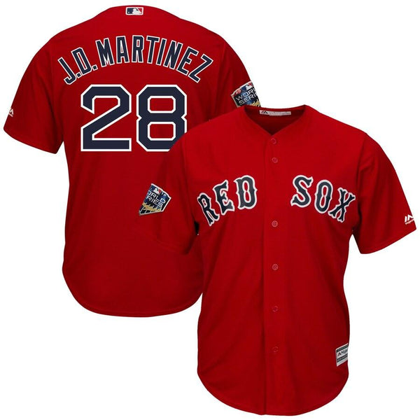 J.D. Martinez Boston Red Sox Majestic World Series Cool Base Player Jersey – Scarlet 2019