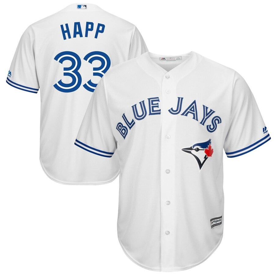JA Happ Toronto Blue Jays Majestic Home Cool Base Player Jersey - White 2019
