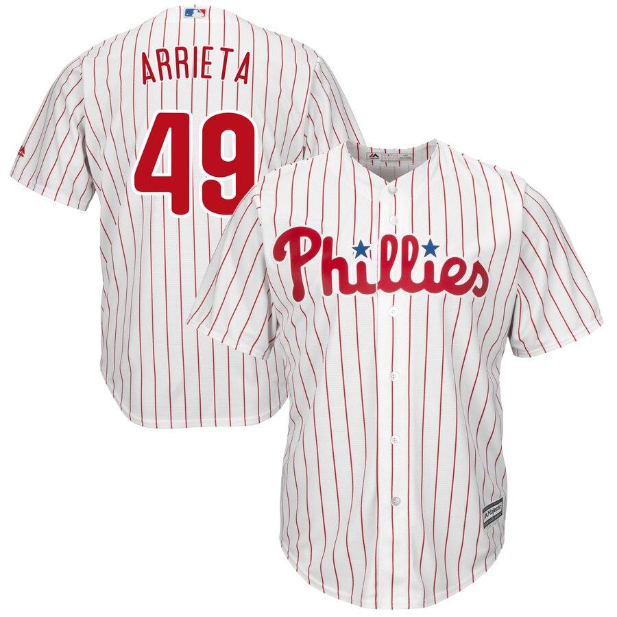 Jake Arrieta Philadelphia Phillies Majestic Official Cool Base Player Jersey – White 2019