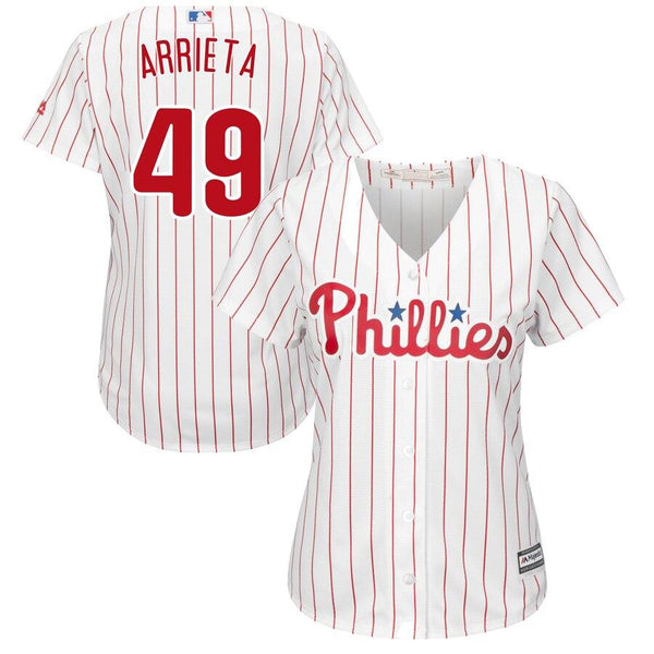 Jake Arrieta Philadelphia Phillies Majestic Women's Cool Base Player Jersey – White 2019
