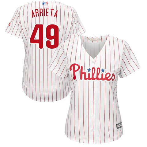 Jake Arrieta Philadelphia Phillies Majestic Women's Cool Base Player Jersey – White 2019