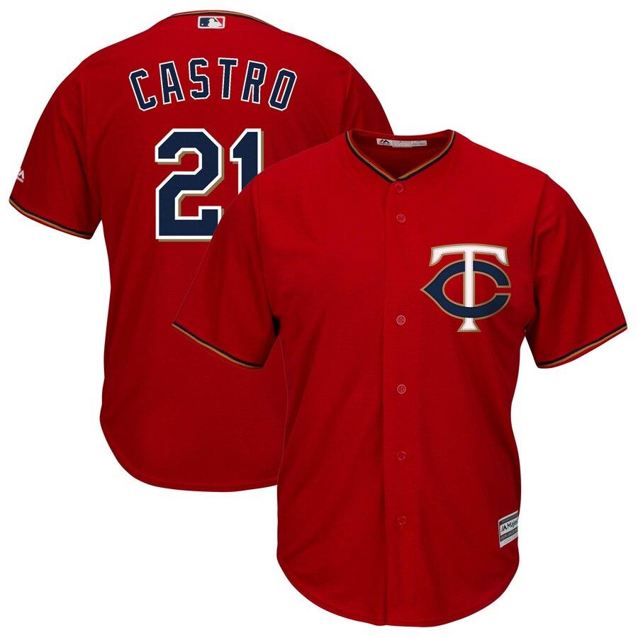Jason Castro Minnesota Twins Majestic Alternate Cool Base Replica Player Jersey - Scarlet 2019