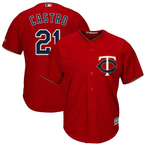 Jason Castro Minnesota Twins Majestic Alternate Cool Base Replica Player Jersey - Scarlet 2019