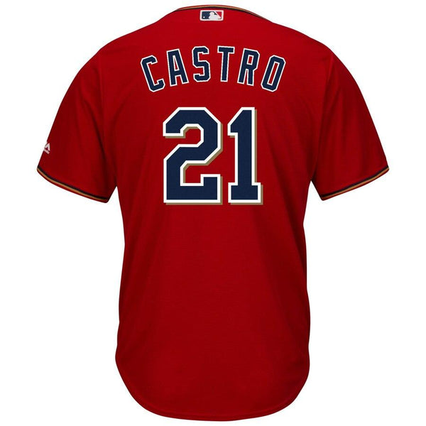 Jason Castro Minnesota Twins Majestic Alternate Cool Base Replica Player Jersey - Scarlet 2019