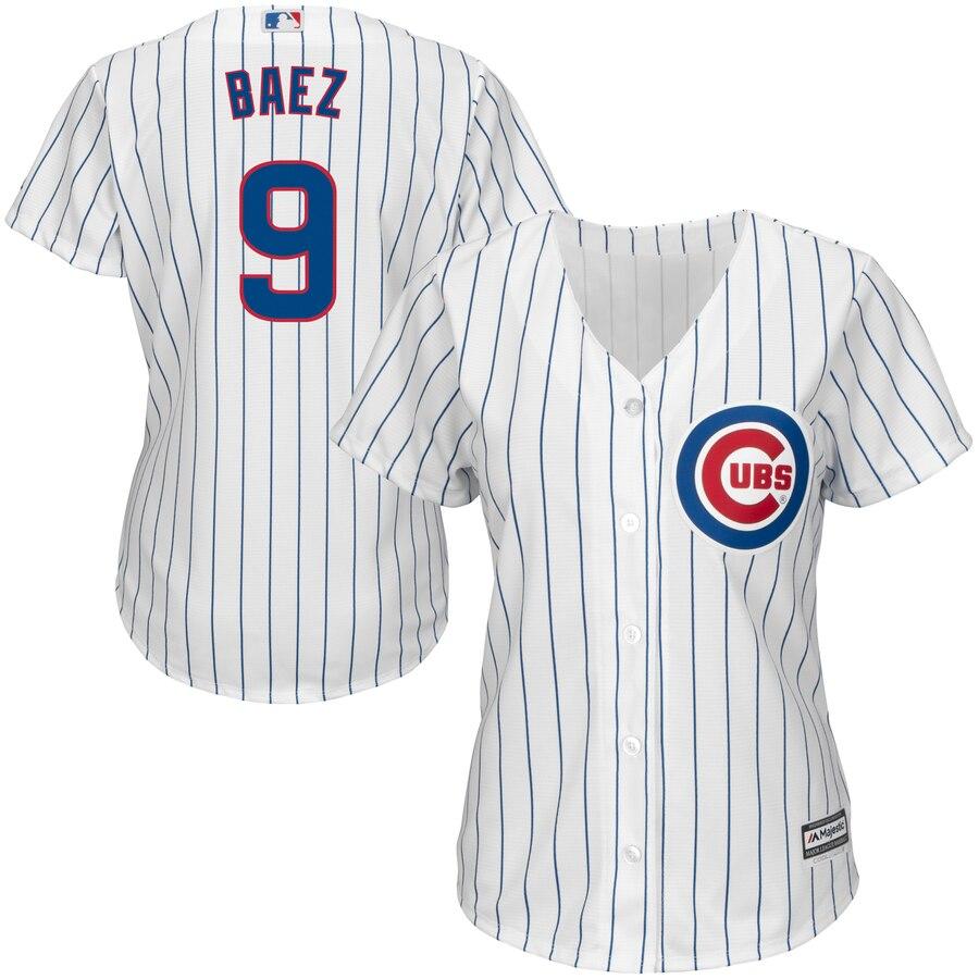 Javier Baez Chicago Cubs Majestic Women's Cool Base Player Jersey - White 2019