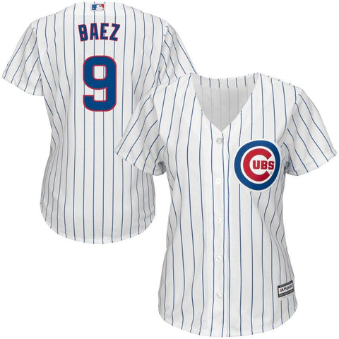 Javier Baez Chicago Cubs Majestic Women's Cool Base Player Jersey - White 2019