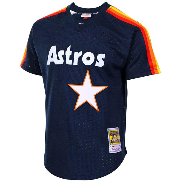 Jeff Bagwell Houston Astros Mitchell &amp; Ness Cooperstown Mesh Batting Practice Jersey - Navy 2019