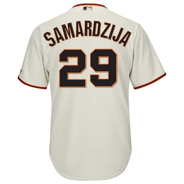 Jeff Samardzija San Francisco Giants Majestic Official Cool Base Player Jersey - Cream 2019