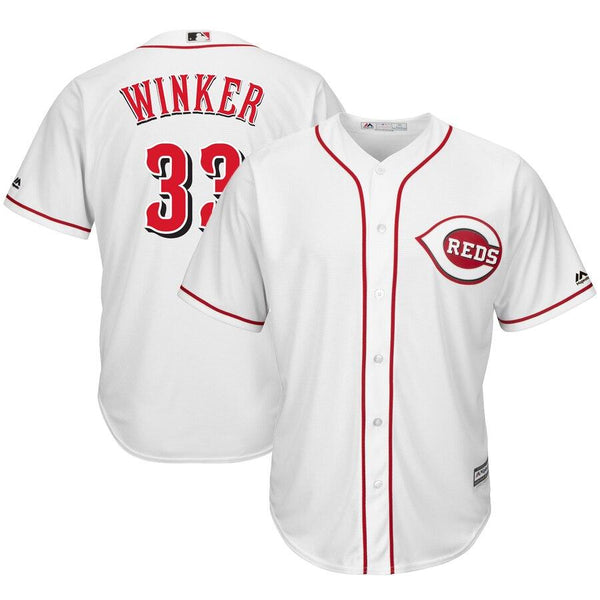 Jesse Winker Cincinnati Reds Majestic Home Cool Base Player Jersey – White 2019