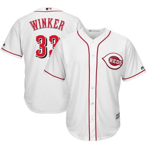 Jesse Winker Cincinnati Reds Majestic Home Cool Base Player Jersey – White 2019