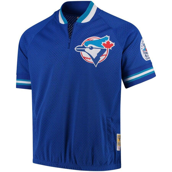 Joe Carter Toronto Blue Jays Mitchell &amp; Ness Cooperstown Collection Mesh Batting Practice Quarter-Zip Jersey - Royal 2019