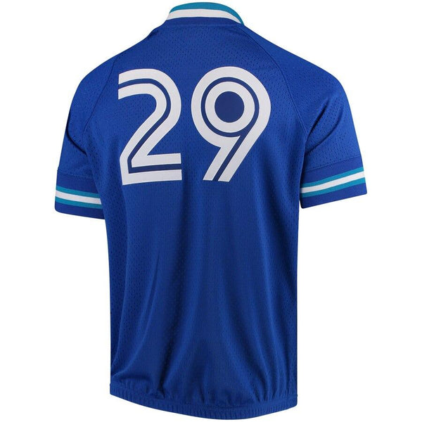 Joe Carter Toronto Blue Jays Mitchell &amp; Ness Cooperstown Collection Mesh Batting Practice Quarter-Zip Jersey - Royal 2019