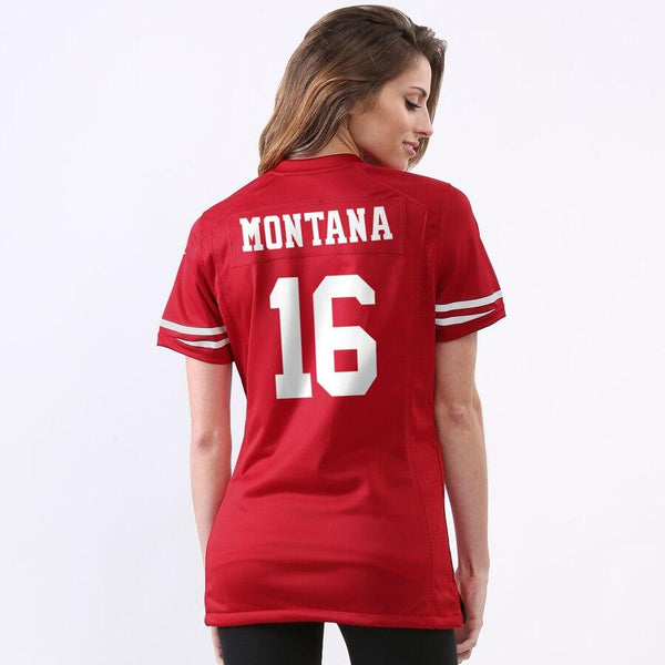 Joe Montana San Francisco 49ers Women's Retired Game Jersey - Scarlet 2019