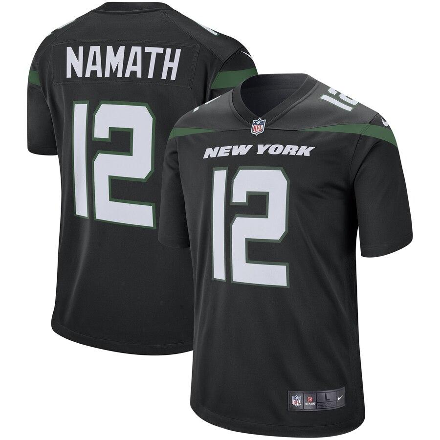 Joe Namath New York Jets Retired Player Game Jersey – Stealth Black 2019