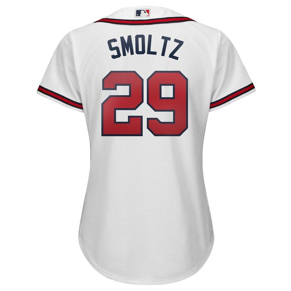 John Smoltz Atlanta Braves Majestic Women's 2019 Home Cool Base Player Jersey – White 2019
