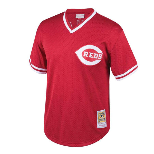 Johnny Bench Cincinnati Reds Mitchell &amp; Ness Youth Cooperstown Collection Mesh Batting Practice Jersey – Red 2019
