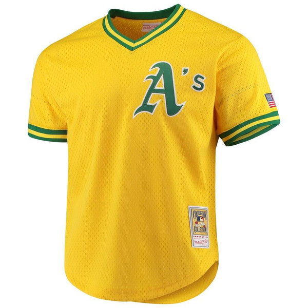 Jose Canseco Oakland Athletics Mitchell &amp; Ness Cooperstown Collection Mesh Batting Practice Jersey - Gold 2019