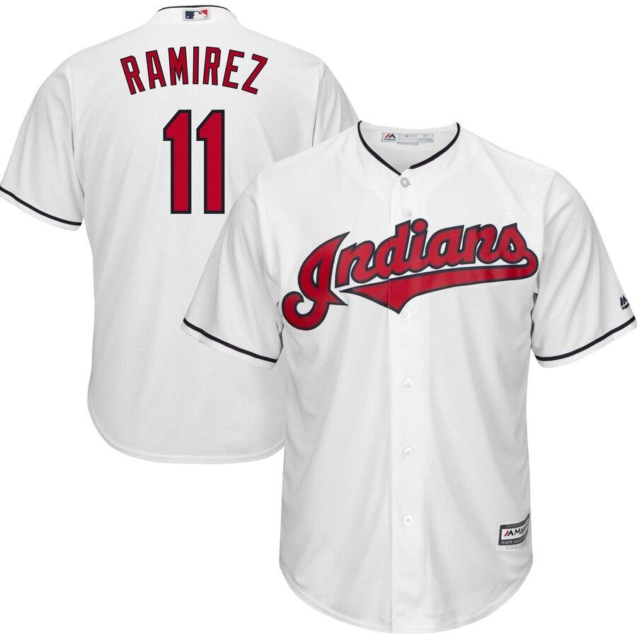 Jose Ramirez Cleveland Indians Majestic Cool Base Home Player Jersey - White 2019