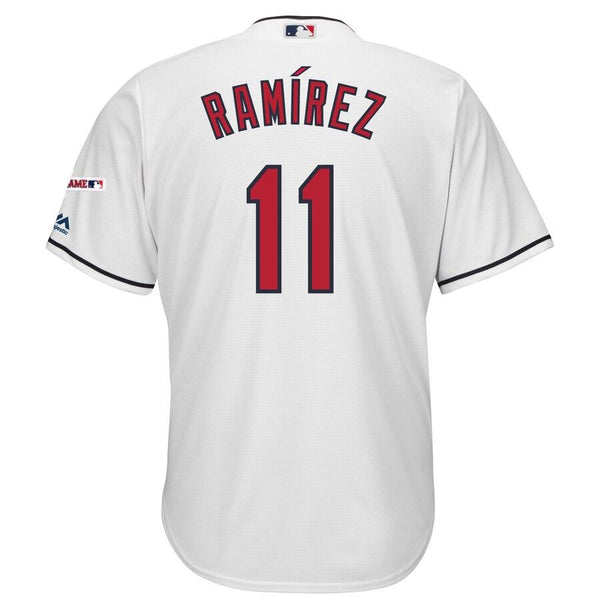 Jose Ramirez Cleveland Indians Majestic Home 2019 All-Star Game Patch Cool Base Player Jersey – White 2019