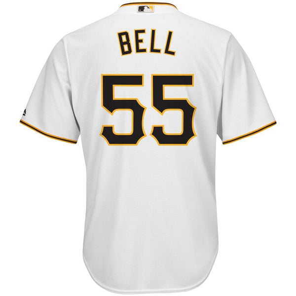 Josh Bell Pittsburgh Pirates Majestic Cool Base Player Replica Jersey – White 2019