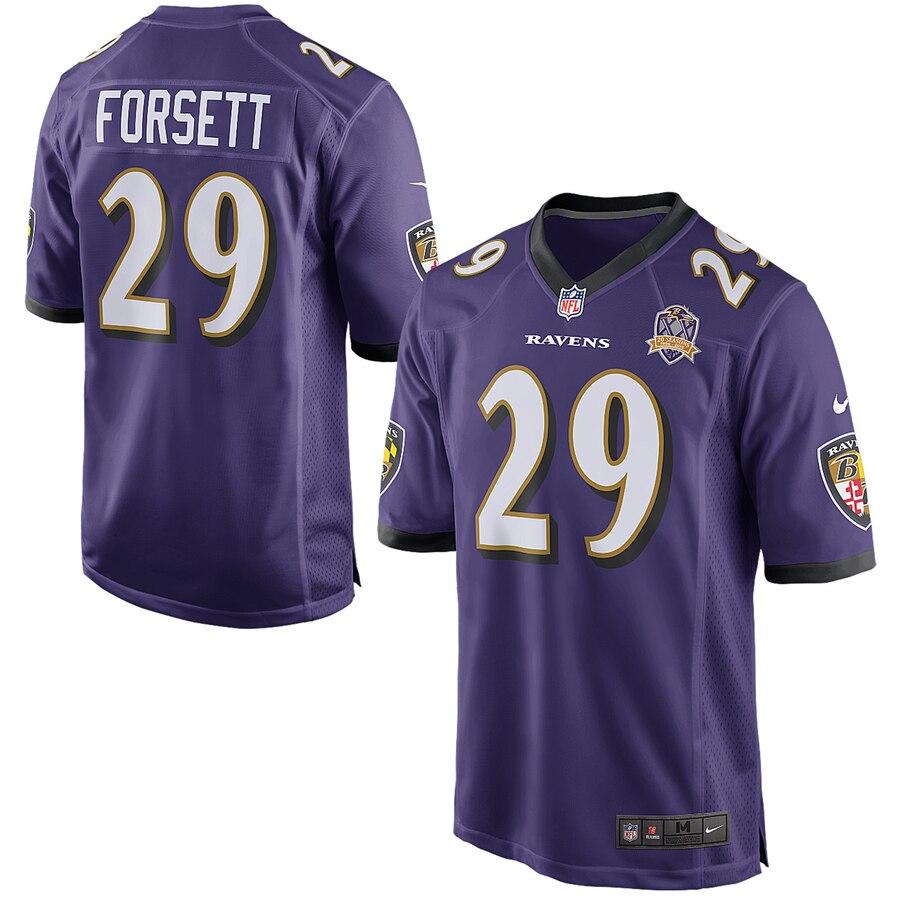Justin Forsett Baltimore Ravens Team Game 2015 Patch Jersey - Purple 2019