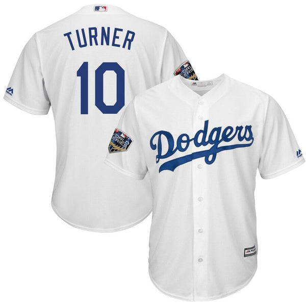 Justin Turner Los Angeles Dodgers Majestic World Series Cool Base Player Jersey – White 2019