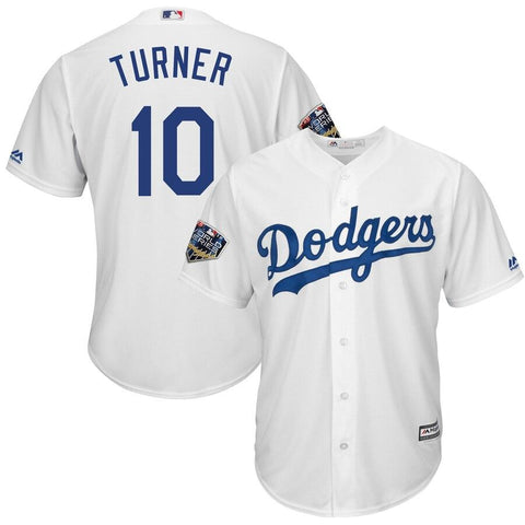 Justin Turner Los Angeles Dodgers Majestic World Series Cool Base Player Jersey – White 2019