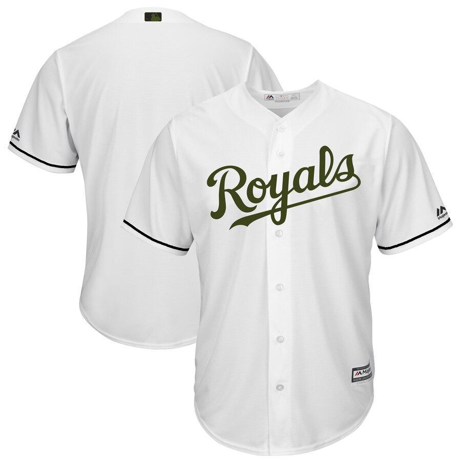 Kansas City Royals Majestic Memorial Day Cool Base Team Jersey - White 2019