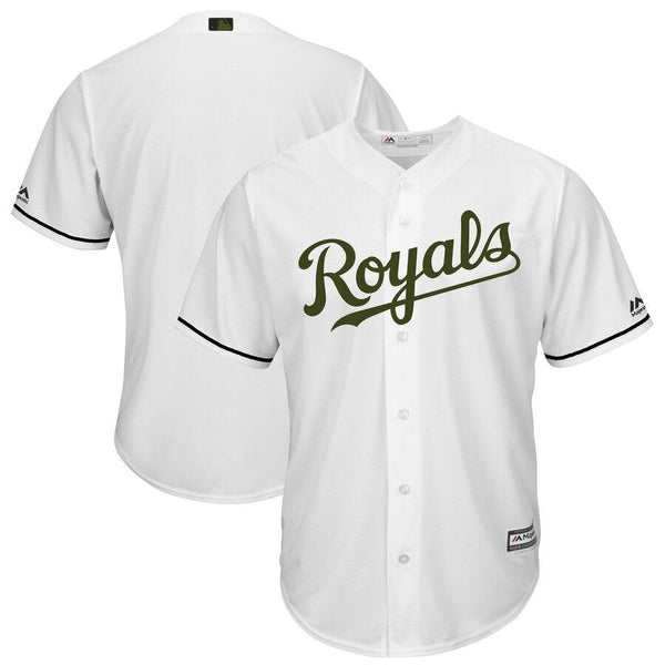 Kansas City Royals Majestic Memorial Day Cool Base Team Jersey - White 2019