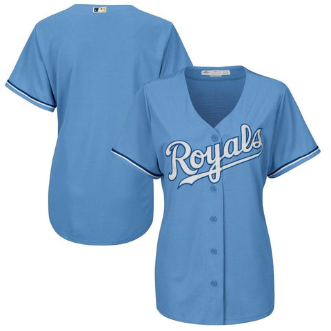 Kansas City Royals Majestic Women's Cool Base Jersey - Light Blue 2019