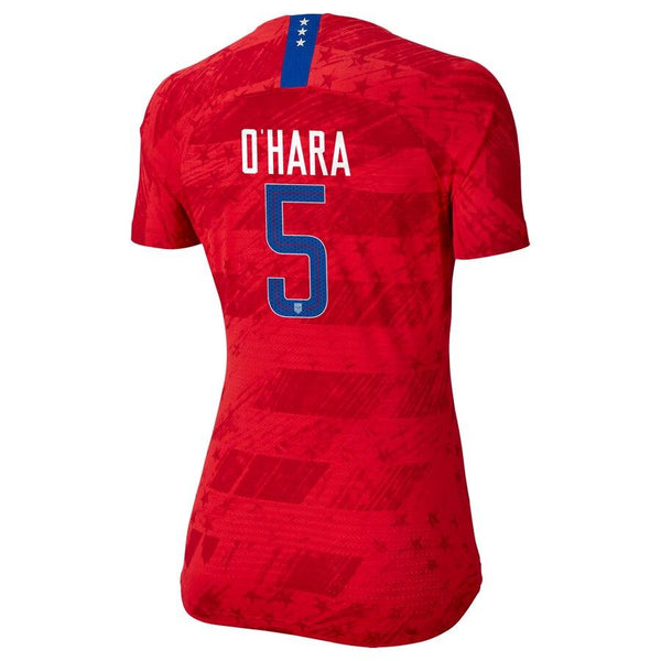 Kelley O'Hara USWNT Women's 2019 Away Vapor Player Jersey – Red 2019