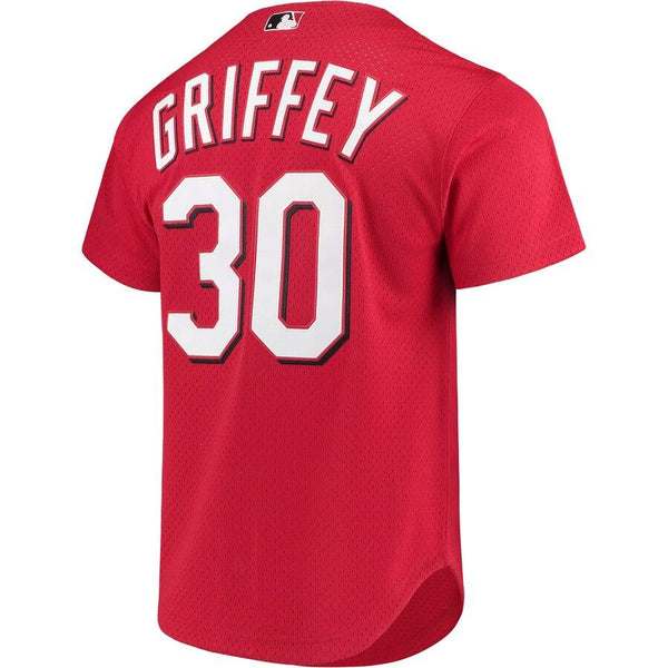 Ken Griffey Jr. Cincinnati Reds Mitchell &amp; Ness Fashion Cooperstown Collection Mesh Batting Practice Jersey - Red 2019