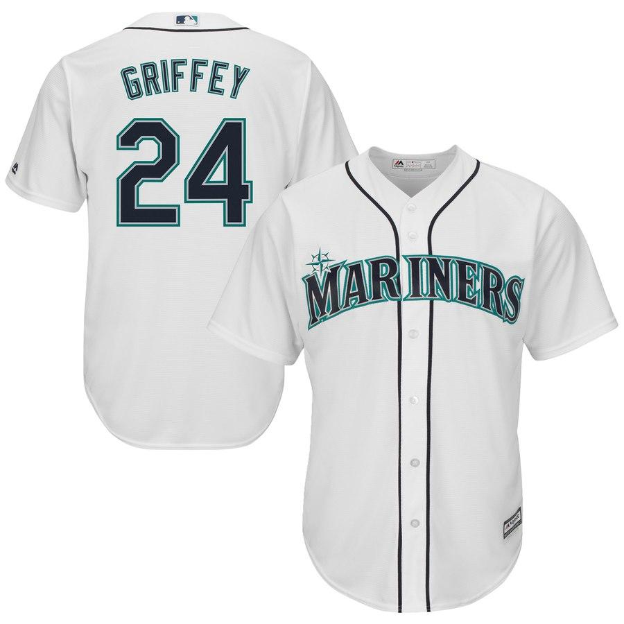 Ken Griffey Jr. Seattle Mariners Majestic Cool Base Player Jersey - White 2019