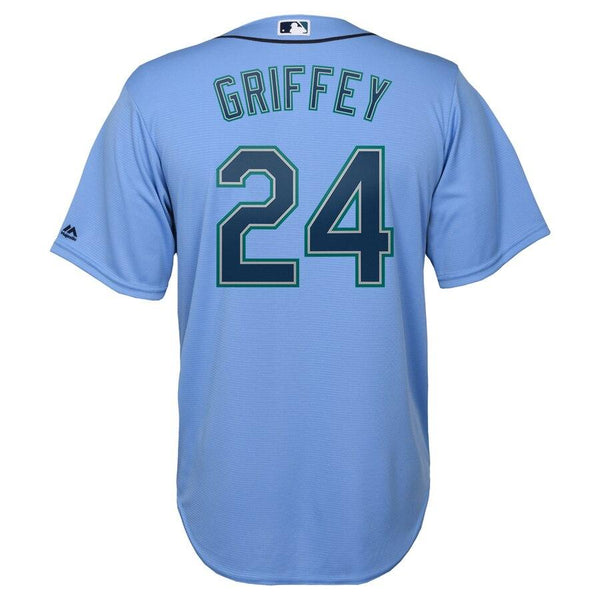 Ken Griffey Jr. Seattle Mariners Majestic Official Cool Base Player Jersey - Light Blue 2019