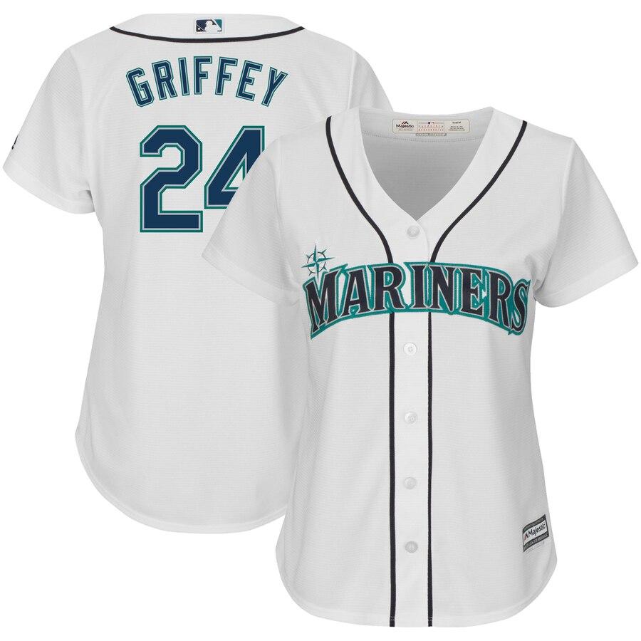 Ken Griffey Jr. Seattle Mariners Majestic Women's Cool Base Player Jersey - White 2019
