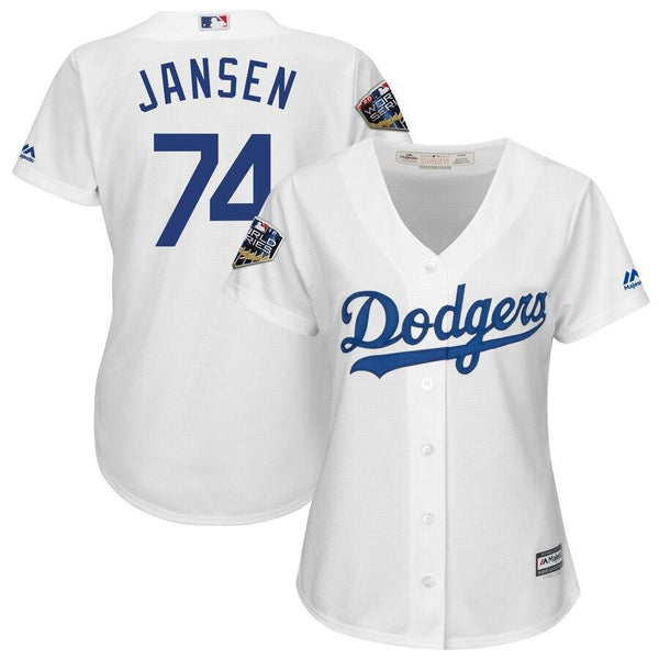 Kenley Jansen Los Angeles Dodgers Majestic Women's World Series Cool Base Player Jersey – White 2019