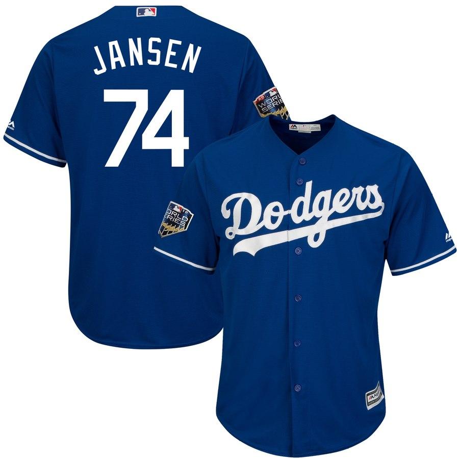 Kenley Jansen Los Angeles Dodgers Majestic World Series Cool Base Player Jersey – Royal 2019