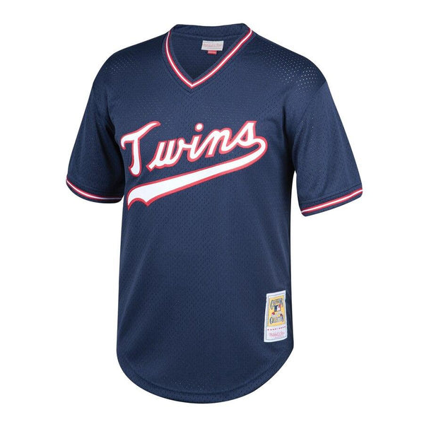 Kirby Puckett Minnesota Twins Mitchell &amp; Ness Youth Cooperstown Collection Mesh Batting Practice Jersey – Navy 2019
