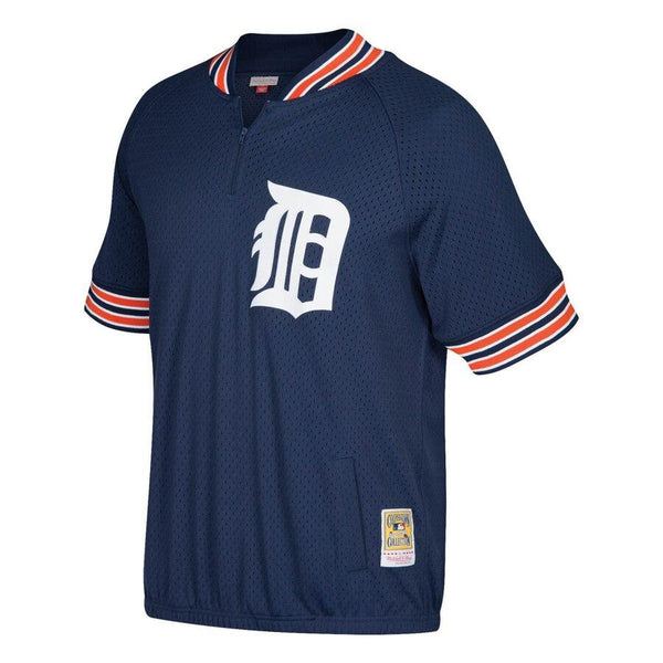 Kirk Gibson Detroit Tigers Mitchell &amp; Ness Cooperstown Collection Mesh Batting Practice Quarter-Zip Jersey - Navy 2019