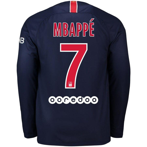 Kylian Mbappe Paris Saint-Germain Replica Home Long Sleeve Jersey – Navy 2019
