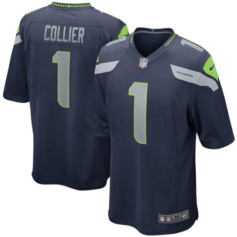 L.J. Collier Seattle Seahawks 2019 NFL Draft First Round Pick Game Jersey – Navy 2019